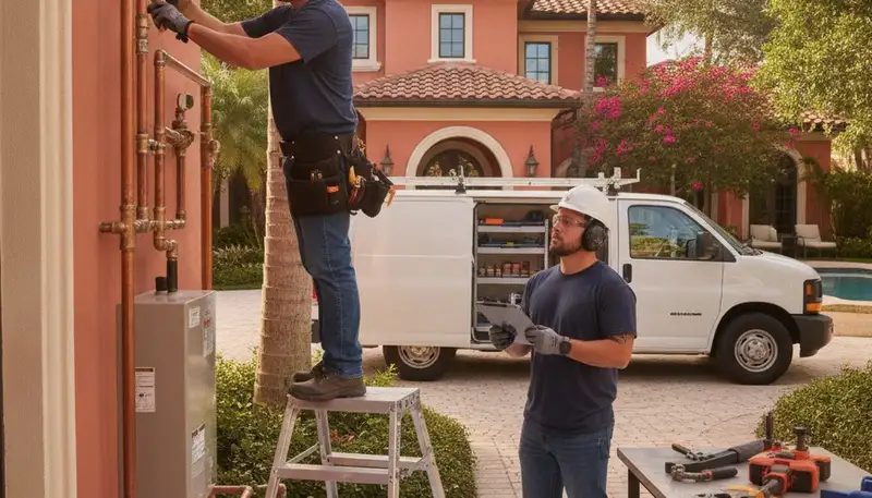 Plumber truck for plumbing repair services in West Palm Beach, FL