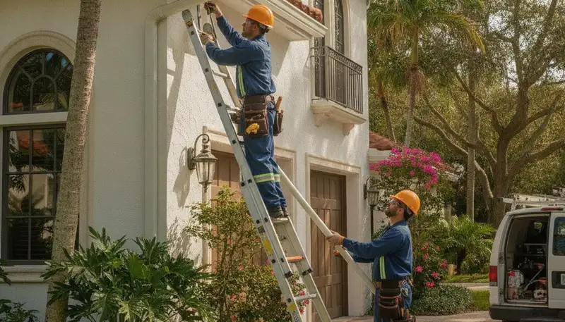 West Palm Beach, FL plumber repairing a leak for a residential plumbing service call