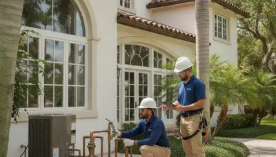 Plumber servicing a West Palm Beach, FL plumbing repair job for a local home or business
