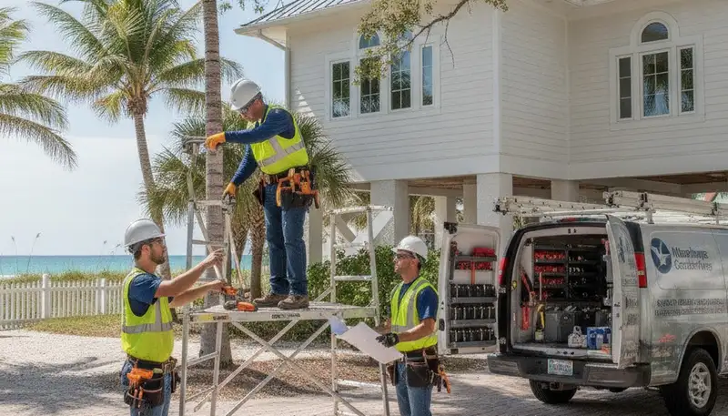 Plumber service truck for plumbing repairs in West Palm Beach, FL