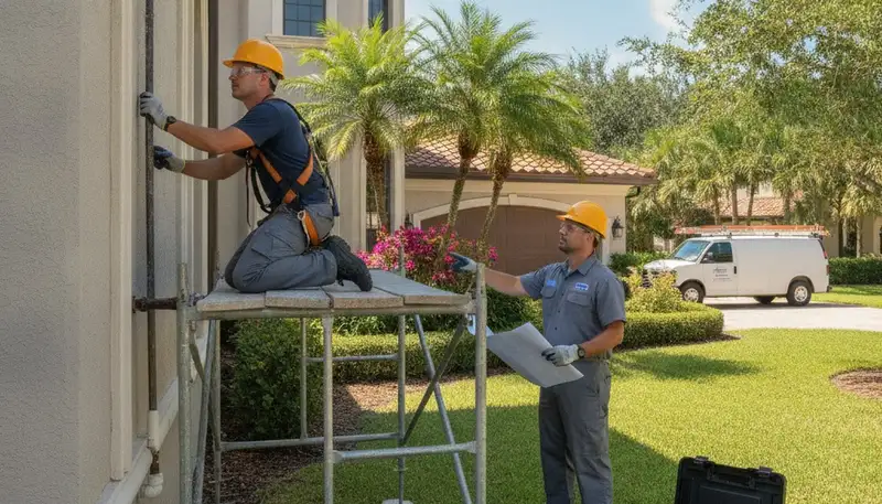 West Palm Beach FL plumber repairing a residential plumbing issue on a service call