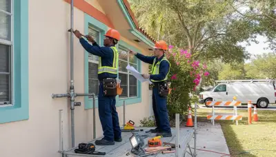 West Palm Beach FL plumber repairing a residential plumbing issue for local service customers
