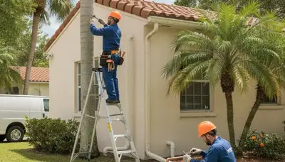 West Palm Beach FL plumber repairing a residential plumbing fixture for emergency service