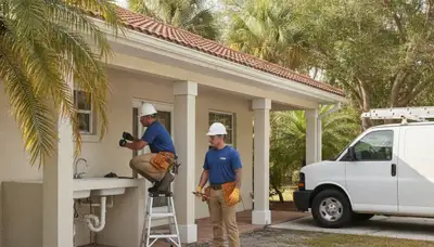 Plumber servicing a West Palm Beach, FL home for leak repair and drain plumbing services