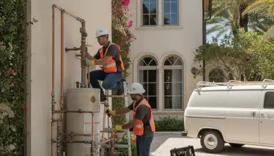 Plumber repairing a water leak in West Palm Beach, FL for emergency plumbing service