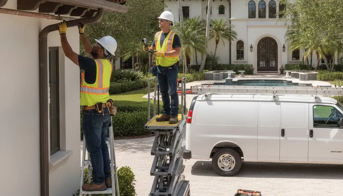 West Palm Beach FL plumber repairing a residential pipe for plumbing service calls