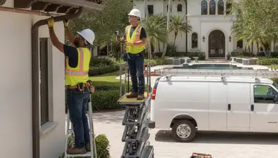 West Palm Beach FL plumber repairing a residential pipe for plumbing service calls