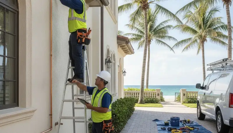 West Palm Beach, FL plumber repairing a leak for residential plumbing service