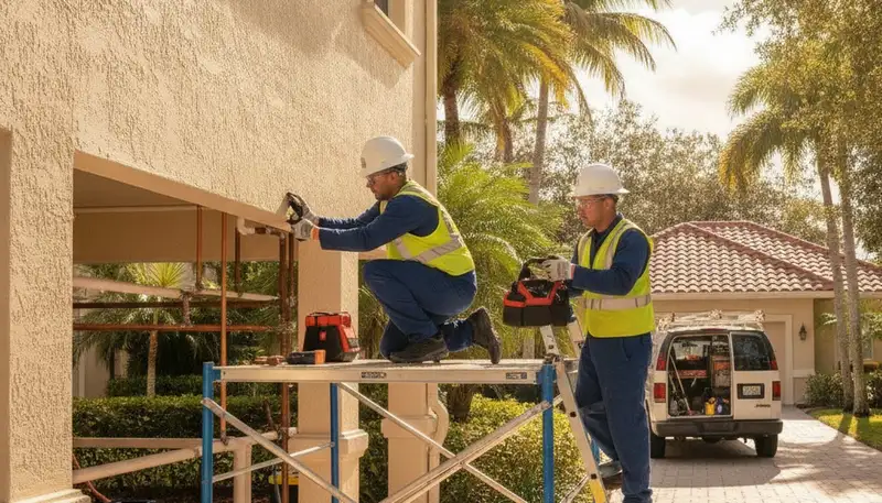 Plumber repairing a pipe in West Palm Beach, FL for reliable plumbing service