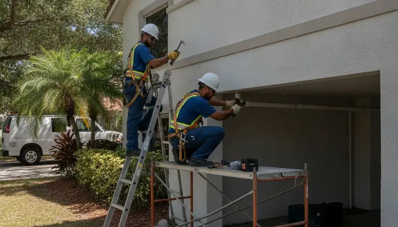 Plumber repairing a pipe in West Palm Beach, FL for residential plumbing service