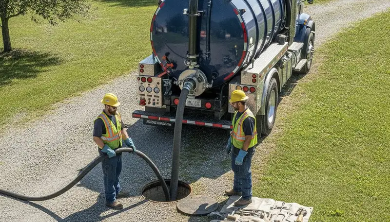 Septic pumping service truck for West Palm Beach, FL homes by On Call Plumbers