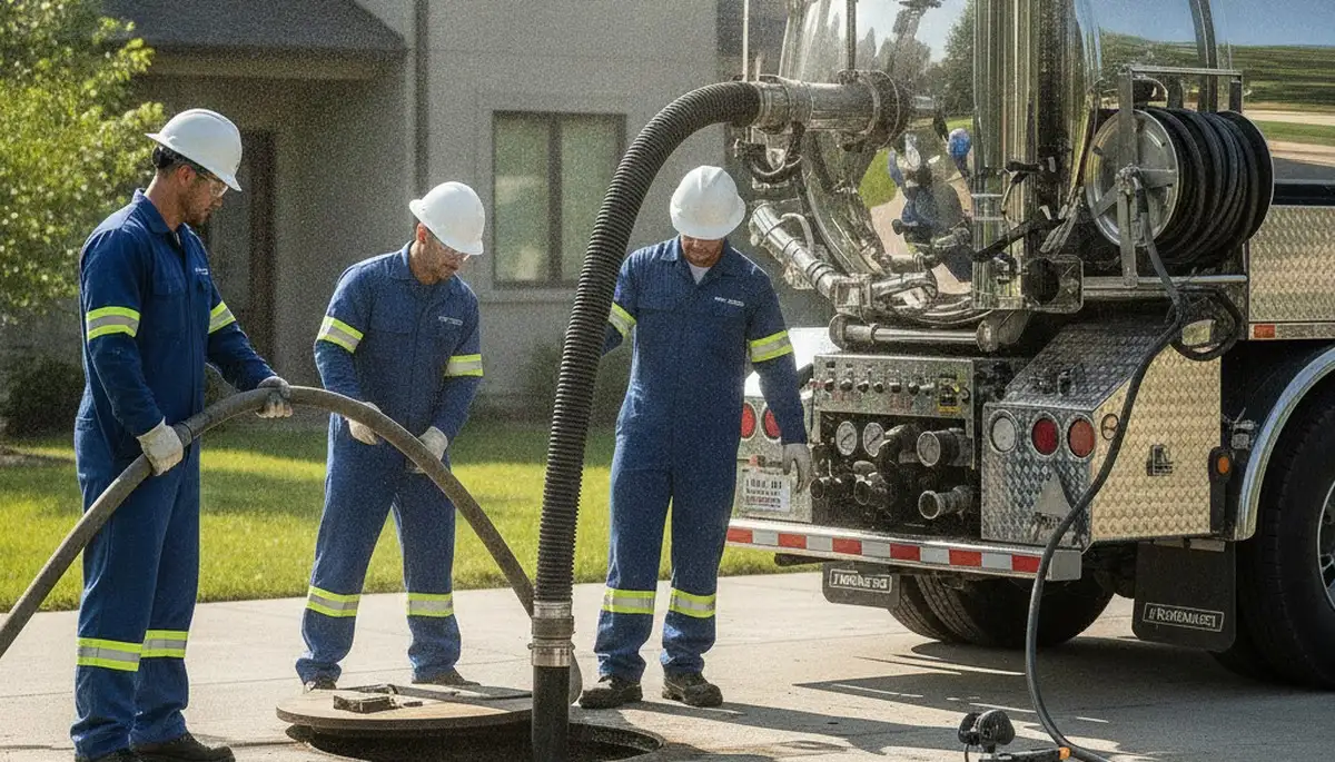 Septic pumping service truck for West Palm Beach, FL plumbing repair company