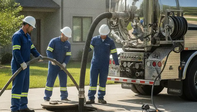 Septic pumping service truck for West Palm Beach, FL plumbing repair company