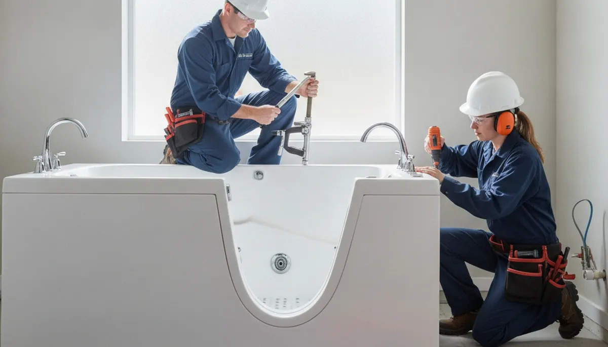 Walk in tub plumbing installation for West Palm Beach, FL homes by On Call Plumbers