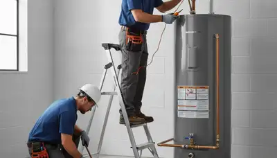 Water heater repair technician serving West Palm Beach, FL for plumbing service call